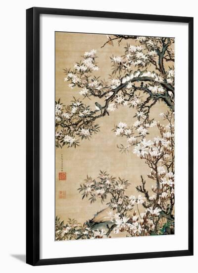 Birds on Aronia Branch-Jakuchu Ito-Framed Giclee Print