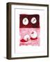 Birds on Black and White on Red-Thomas MacGregor-Framed Giclee Print