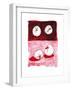 Birds on Black and White on Red-Thomas MacGregor-Framed Giclee Print