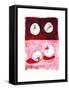 Birds on Black and White on Red-Thomas MacGregor-Framed Stretched Canvas