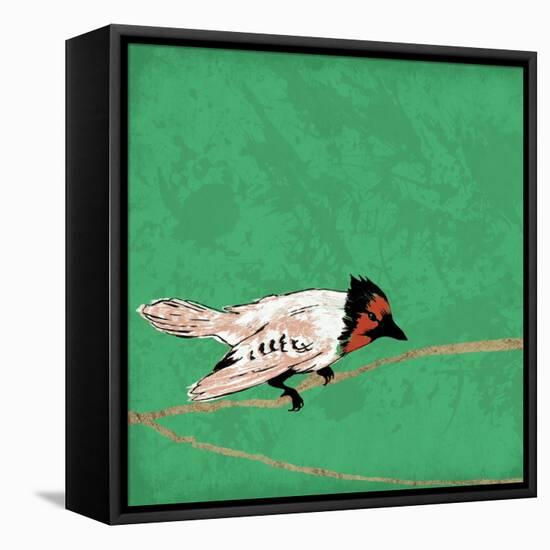 Birds On Branch-Jace Grey-Framed Stretched Canvas