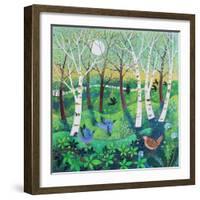 Birds on the Common, 2021 (acrylics on canvas)-Lisa Graa Jensen-Framed Giclee Print