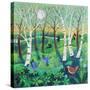 Birds on the Common, 2021 (acrylics on canvas)-Lisa Graa Jensen-Stretched Canvas