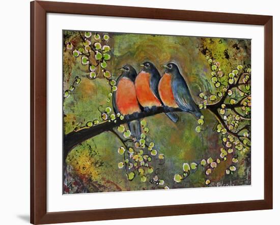 Birds Robins Family Portrait-Blenda Tyvoll-Framed Art Print