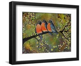 Birds Robins Family Portrait-Blenda Tyvoll-Framed Art Print