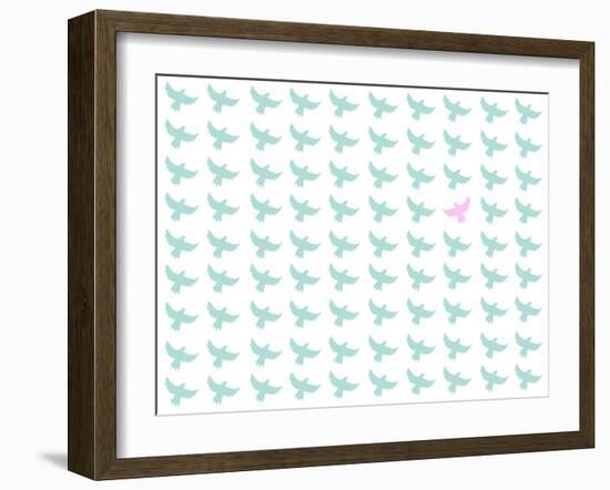 Birds Seamless Pattern-Sira Anamwong-Framed Art Print