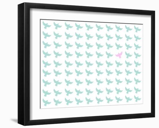 Birds Seamless Pattern-Sira Anamwong-Framed Art Print
