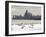 Birds Sit in Deep Snowdrifts at the Lake Shore Drive in Chicago-null-Framed Photographic Print