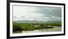 Birds taking flight along bank of Kaladan River, Rakhine State, Myanmar-null-Framed Photographic Print