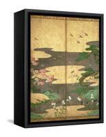 Birds with Autumn and Winter Flowers-null-Framed Stretched Canvas