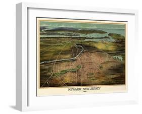 Birdseye View Of Newark, New Jersey 1916-Vintage Lavoie-Framed Giclee Print