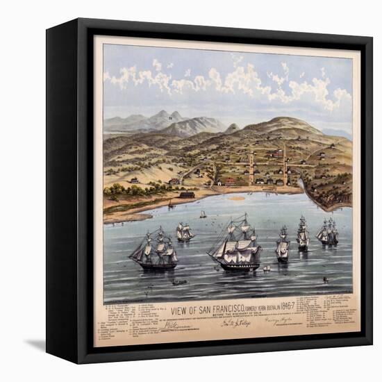 Birdseye View Of San Francisco 1847-Vintage Lavoie-Framed Stretched Canvas