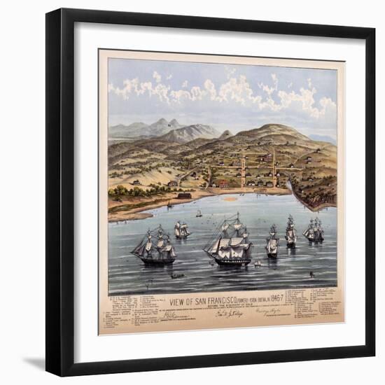 Birdseye View Of San Francisco 1847-Vintage Lavoie-Framed Giclee Print