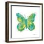 Birdsong Garden Butterfly II on White-Shirley Novak-Framed Art Print