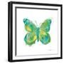 Birdsong Garden Butterfly II on White-Shirley Novak-Framed Art Print