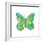 Birdsong Garden Butterfly II on White-Shirley Novak-Framed Art Print