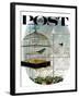 "Birdtalk," Saturday Evening Post Cover, January 6, 1962-Gyo Fujikawa-Framed Giclee Print