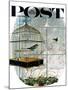 "Birdtalk," Saturday Evening Post Cover, January 6, 1962-Gyo Fujikawa-Mounted Giclee Print