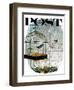 "Birdtalk," Saturday Evening Post Cover, January 6, 1962-Gyo Fujikawa-Framed Premium Giclee Print