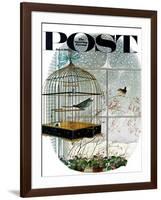 "Birdtalk," Saturday Evening Post Cover, January 6, 1962-Gyo Fujikawa-Framed Giclee Print