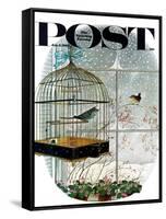 "Birdtalk," Saturday Evening Post Cover, January 6, 1962-Gyo Fujikawa-Framed Stretched Canvas