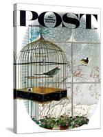 "Birdtalk," Saturday Evening Post Cover, January 6, 1962-Gyo Fujikawa-Stretched Canvas