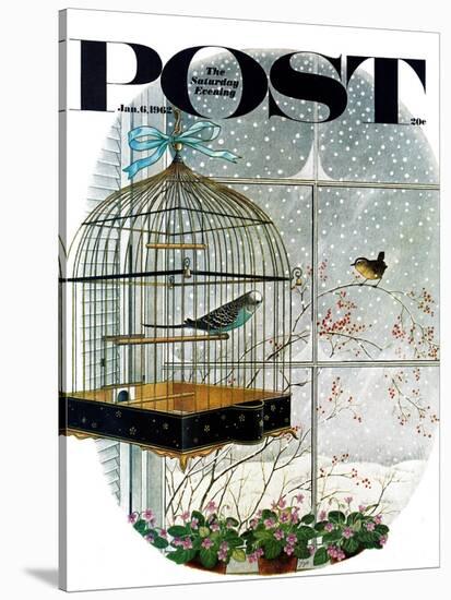 "Birdtalk," Saturday Evening Post Cover, January 6, 1962-Gyo Fujikawa-Stretched Canvas