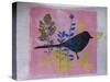 Birdy on pink-Sarah Thompson-Engels-Stretched Canvas