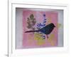 Birdy on pink-Sarah Thompson-Engels-Framed Giclee Print