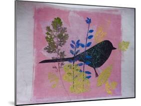 Birdy on pink-Sarah Thompson-Engels-Mounted Giclee Print