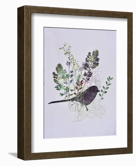 Birdy with leaves-Sarah Thompson-Engels-Framed Giclee Print