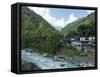 Birethanti Village, and Modi River Valley, Annapurna Sanctuary Region, Himalayas, Nepal, Asia-Peter Barritt-Framed Stretched Canvas