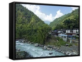 Birethanti Village, and Modi River Valley, Annapurna Sanctuary Region, Himalayas, Nepal, Asia-Peter Barritt-Framed Stretched Canvas