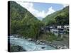 Birethanti Village, and Modi River Valley, Annapurna Sanctuary Region, Himalayas, Nepal, Asia-Peter Barritt-Stretched Canvas