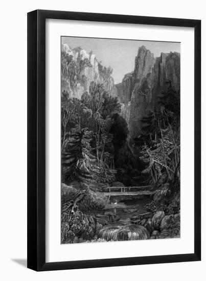 Birker Force, Lake District-Thomas Allom-Framed Art Print