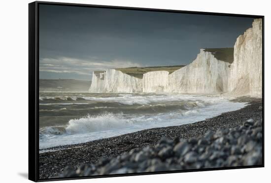 Birling Gap and the Seven Sisters chalk cliffs, East Sussex, South Downs National Park, England-Ben Pipe-Framed Stretched Canvas