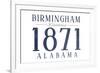 Birmingham, Alabama - Established Date (Blue)-Lantern Press-Framed Art Print