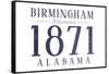 Birmingham, Alabama - Established Date (Blue)-Lantern Press-Framed Stretched Canvas