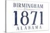 Birmingham, Alabama - Established Date (Blue)-Lantern Press-Stretched Canvas