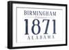 Birmingham, Alabama - Established Date (Blue)-Lantern Press-Framed Art Print