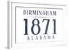 Birmingham, Alabama - Established Date (Blue)-Lantern Press-Framed Art Print