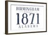 Birmingham, Alabama - Established Date (Blue)-Lantern Press-Framed Art Print