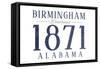 Birmingham, Alabama - Established Date (Blue)-Lantern Press-Framed Stretched Canvas