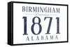 Birmingham, Alabama - Established Date (Blue)-Lantern Press-Framed Stretched Canvas