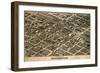 Birmingham, Alabama - Panoramic Map-Lantern Press-Framed Art Print