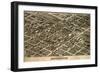 Birmingham, Alabama - Panoramic Map-Lantern Press-Framed Art Print