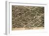 Birmingham, Alabama - Panoramic Map-Lantern Press-Framed Art Print