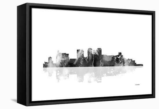 Birmingham Alabama Skyline BG 1-Marlene Watson-Framed Stretched Canvas