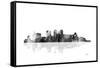 Birmingham Alabama Skyline BG 1-Marlene Watson-Framed Stretched Canvas