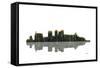 Birmingham Alabama Skyline BW 1-Marlene Watson-Framed Stretched Canvas